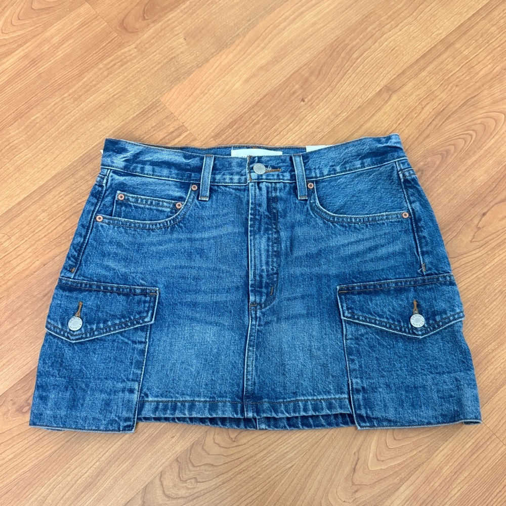 Aritzia Denim Forum Blue Cargo Pocket Mini Skirt